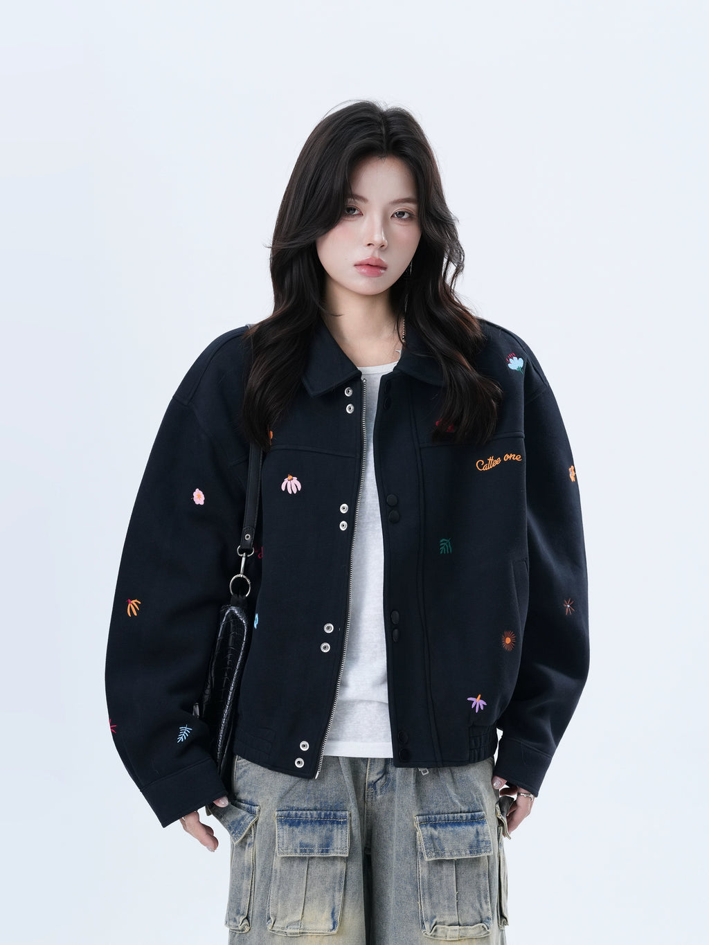 Zuocisankon Vintage Small Embroidered Loose Jacket