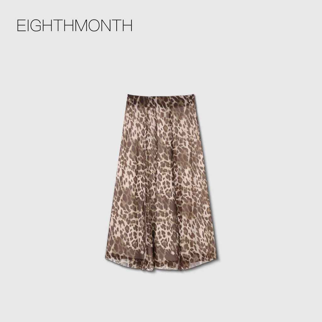 EIGHTHMONTH Leopard Print Swing Skirt