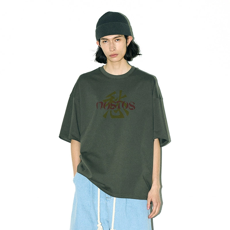 PARTIMENTO Loose Casual Crew Neck Tee