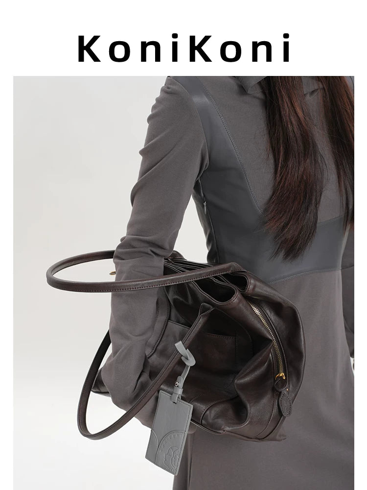 KoniKoni Niche Shoulder Bag Underarm Large Bag