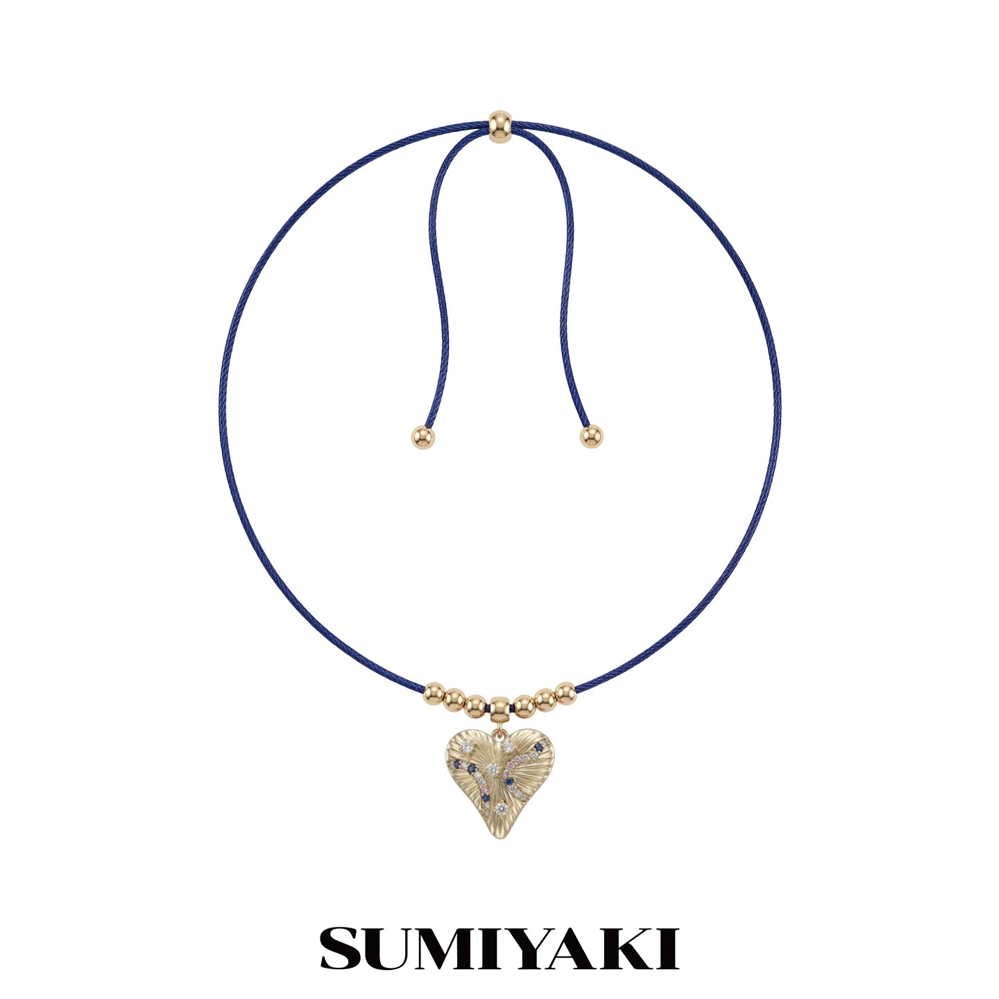 SUMIYAKI Brushed Colored Diamond Love Necklace