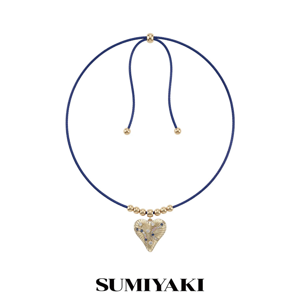 SUMIYAKI Brushed Colored Diamond Love Necklace