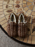 Milooey Vintage Leather Fleece Round Head Shoes