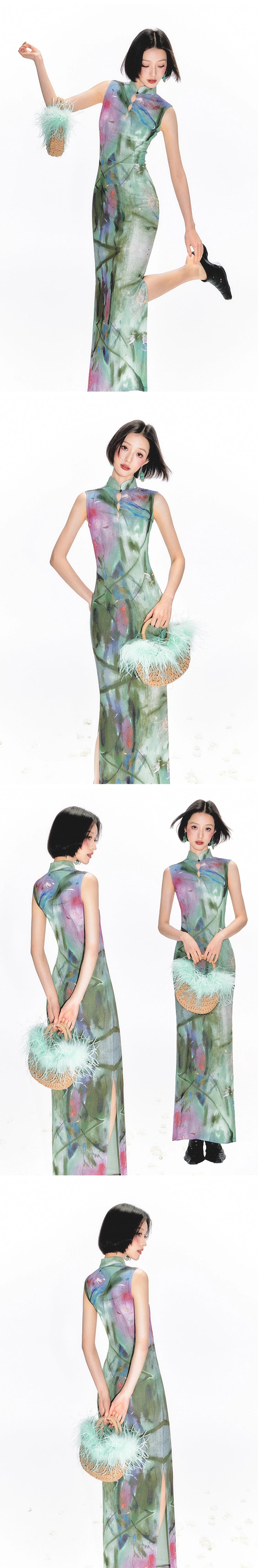 YEDM Hollow Color Cheongsam Dress
