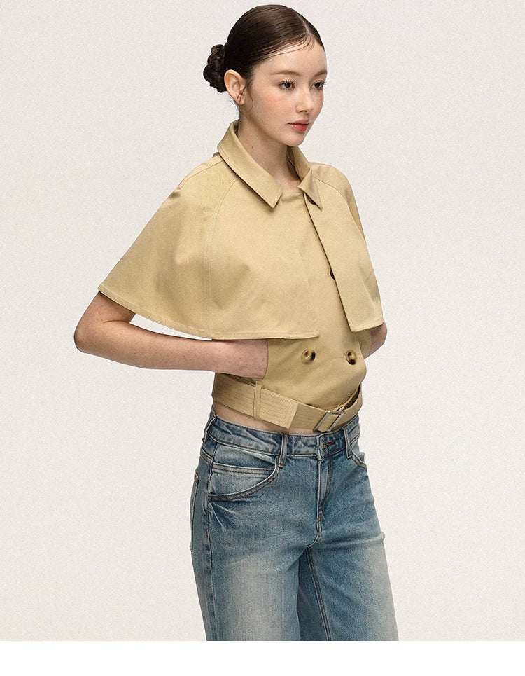 Anna Aneae Removable Cape Slim Slim Tee