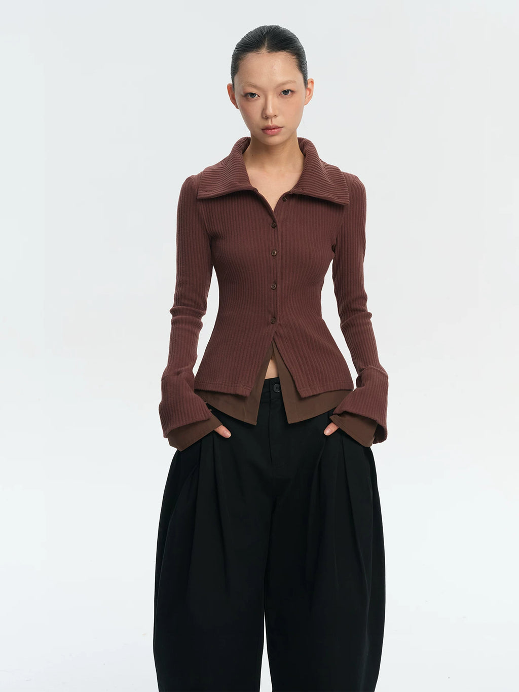 LINY LIBERTY Fake Two Pieces Waist Thin High Elastic Long Sleeves