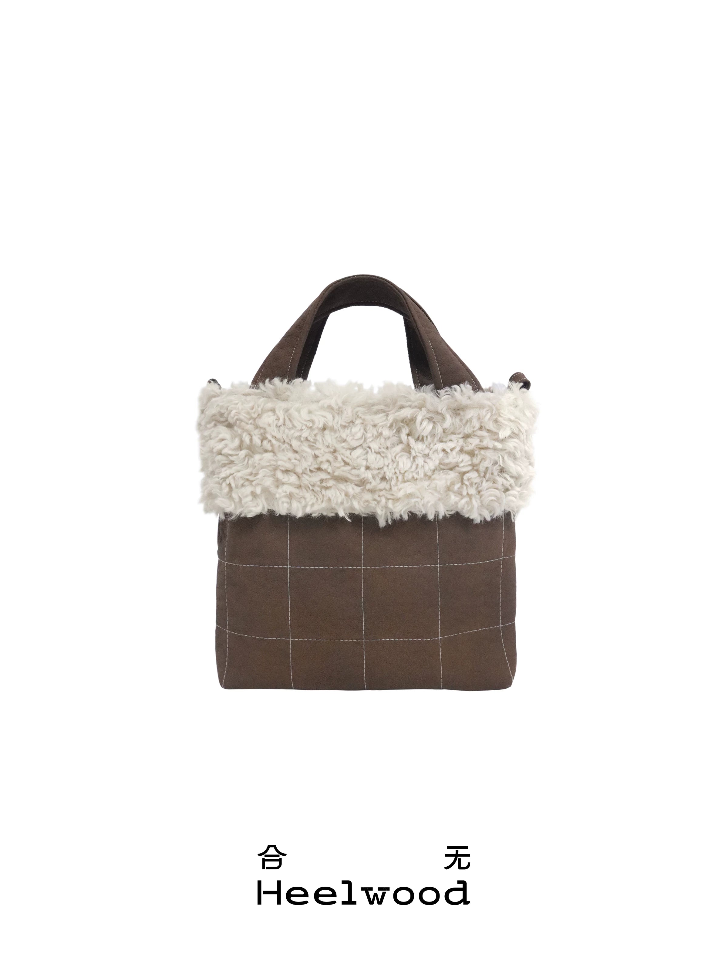 Heelwood Plush Checked Adjustable Handbag