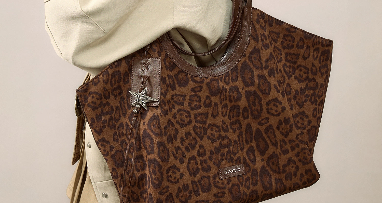 JACD Slack Leopard Print Tote Handbag