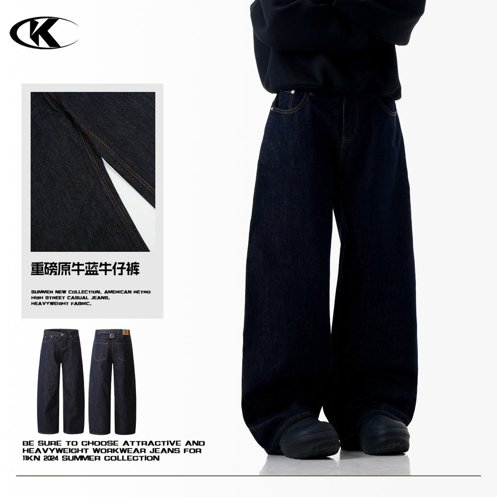 11KN Pleated Japanese Raw Denim Jeans