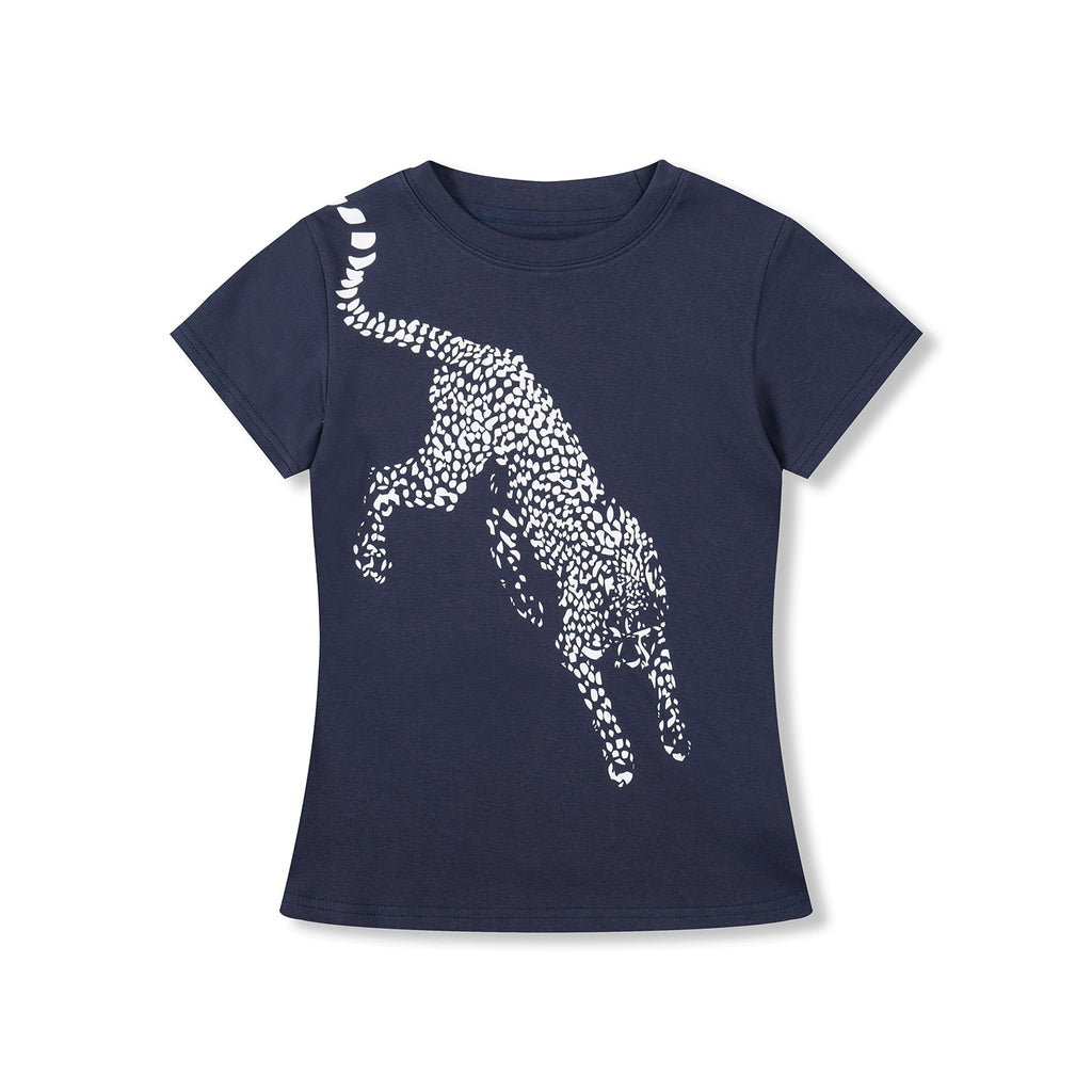 MICHINNYON Leopard Print Front Shoulder Casual Tee