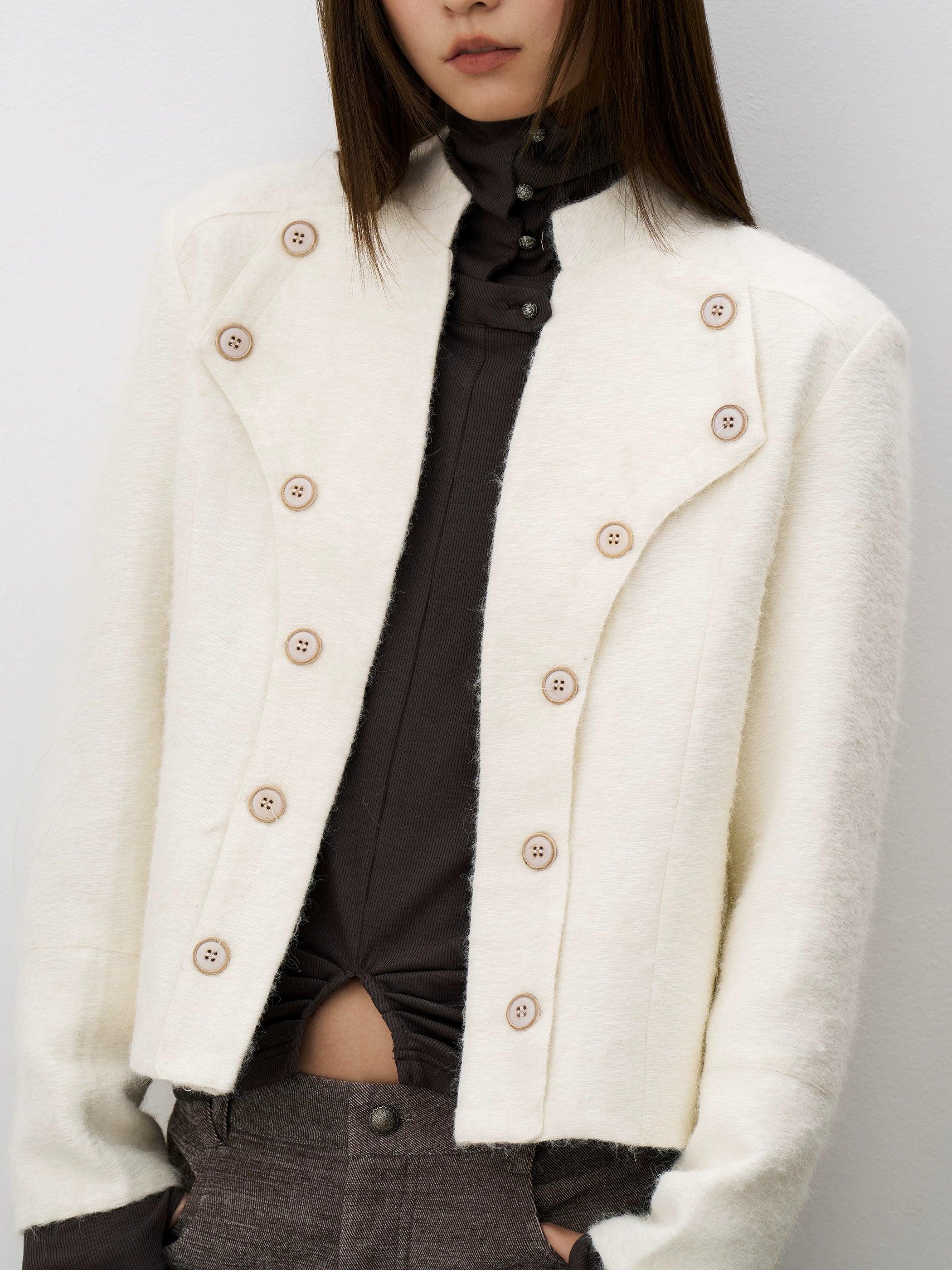 THELIGHT Double-breasted Stand-up Jacket