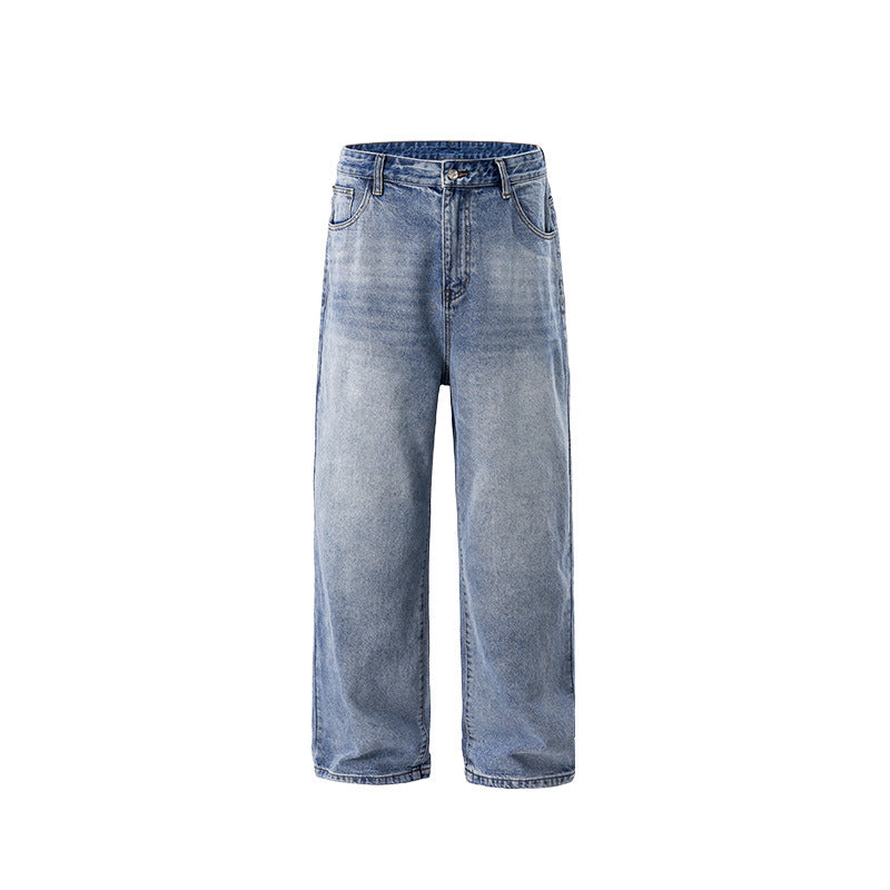 Inflation Silhouette Washed Denim Scimitar Pants