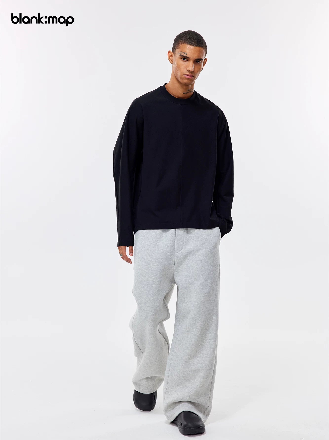 Blank Map Fleece Thickened Loose Sweatpants