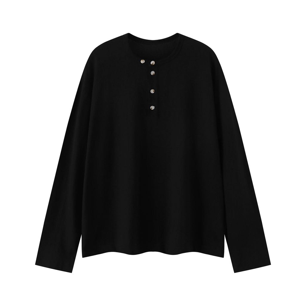 MADWITCH Minimalist Henry Collar Loose Casual Long Sleeves