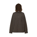 FUNKYFUN Plaid Fake Two-piece Hooded Shirt Jacket