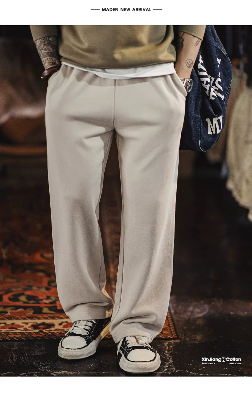 Madden Xinjiang cotton straight loose sweatpants