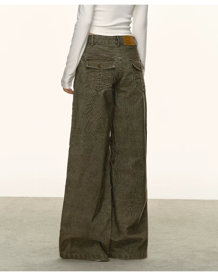 Anna Aneae Vintage Low-rise Straight Floor-mopping Trousers