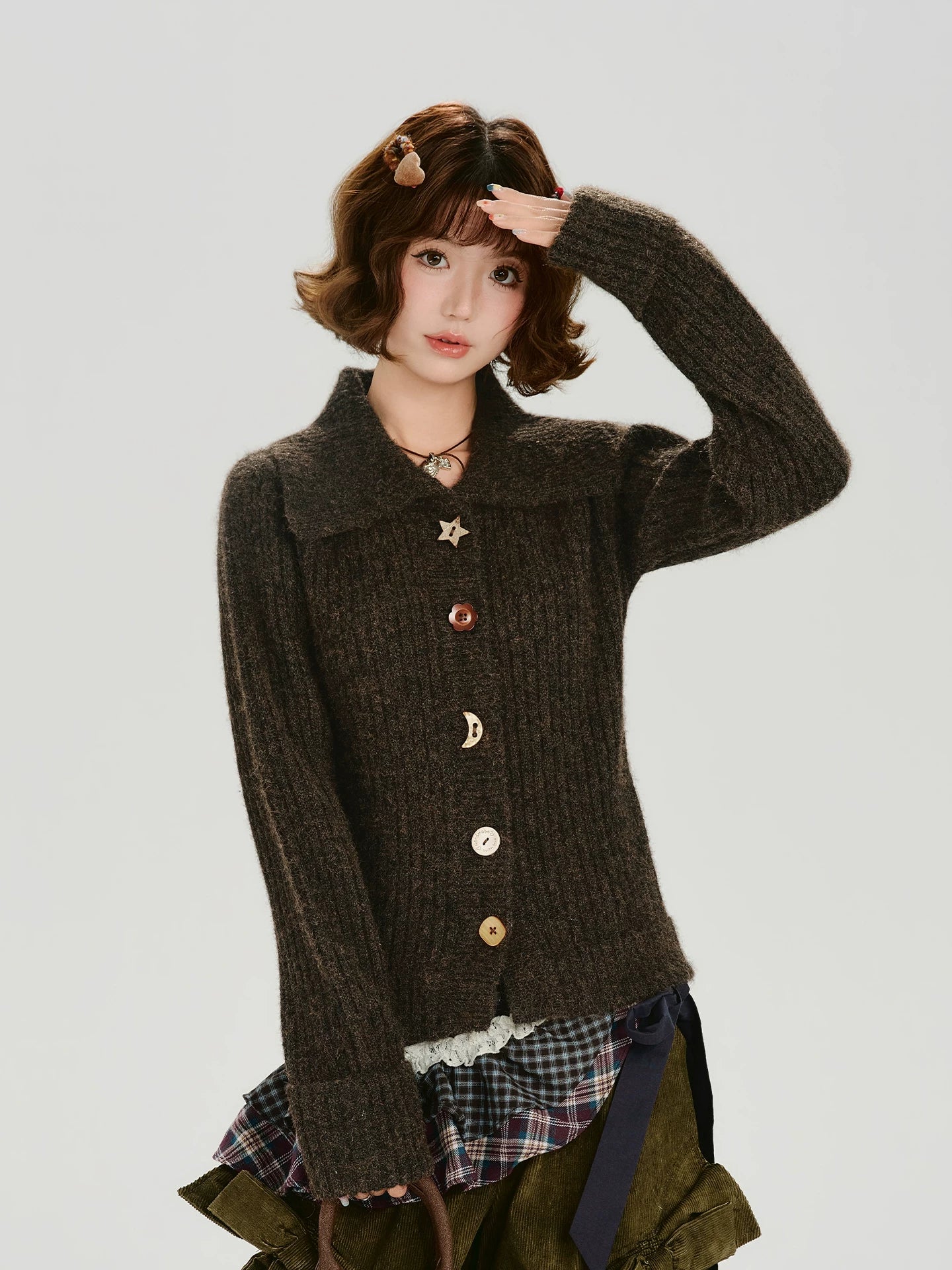 Girlyhalo Vintage Lapel Cardigan Sweater Jacket