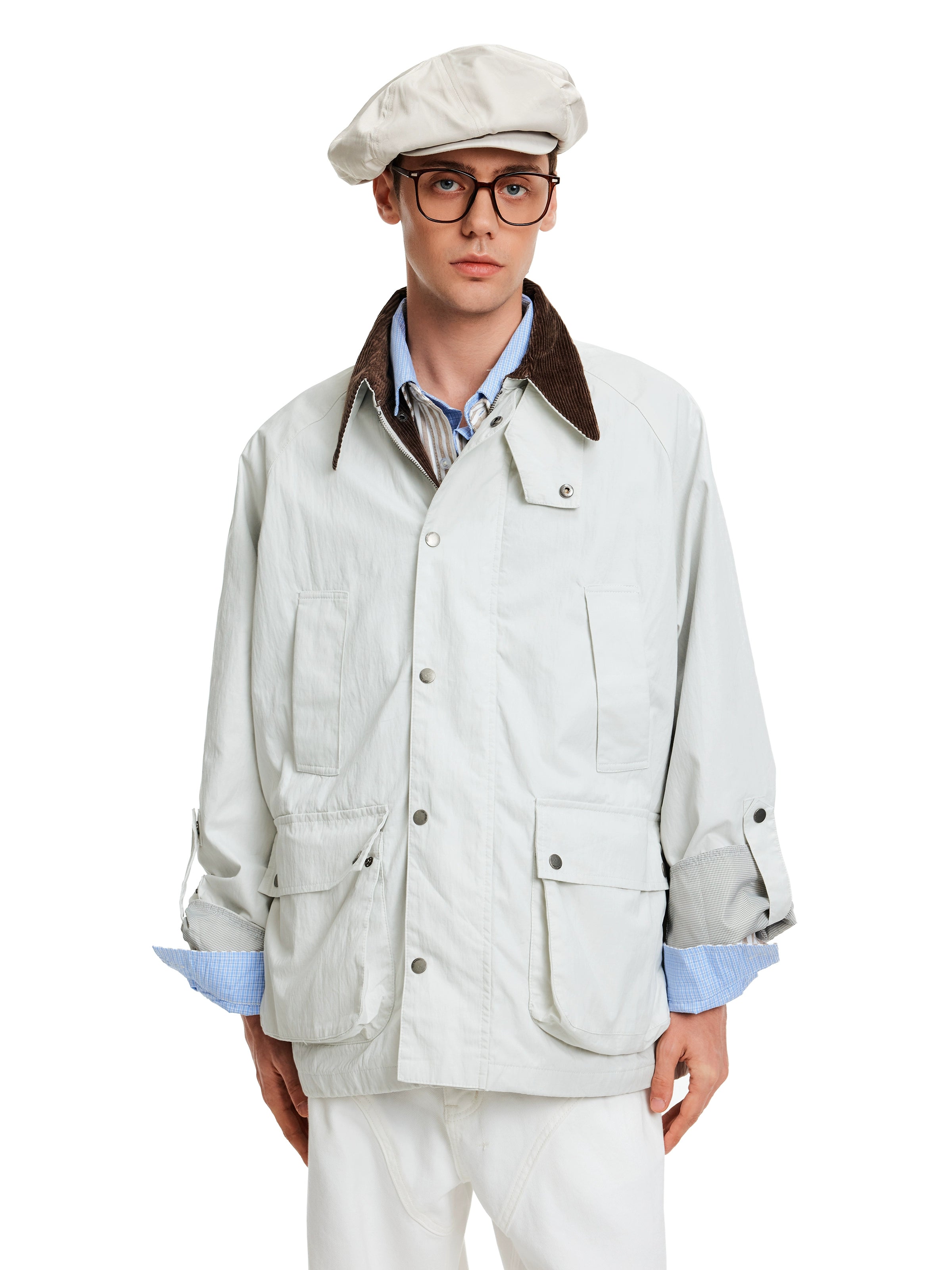 MADWITCH Vintage Stitched Corduroy Collar Jacket
