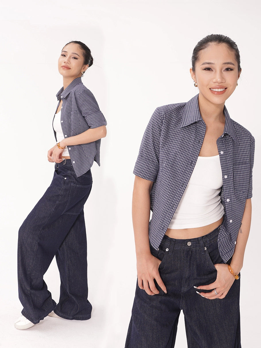 Audwyn Vintage Casual Lapel Plaid Shirt