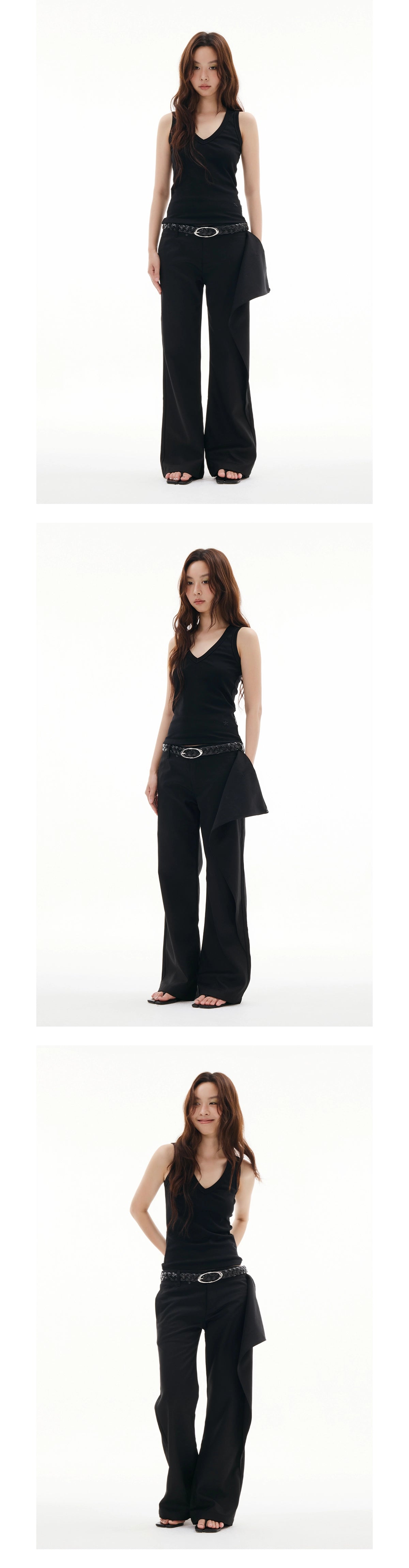 FUNKYFUN Medium and Low Waist Micro-flared Trousers