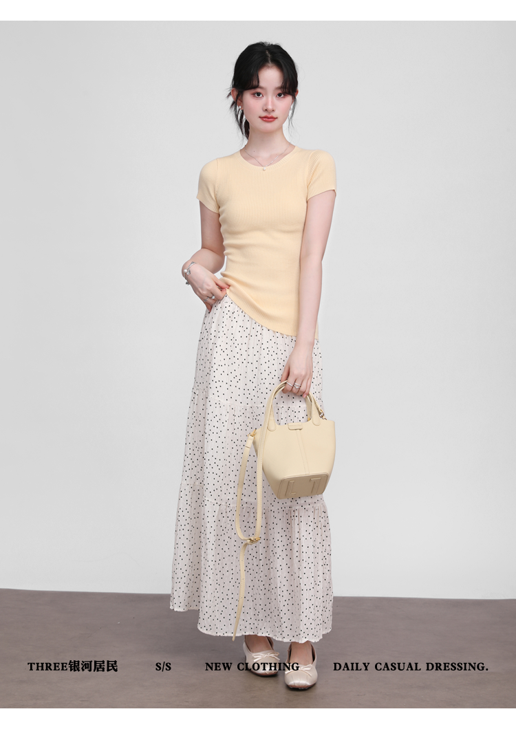 Three High Waist Polka Dot Skirts