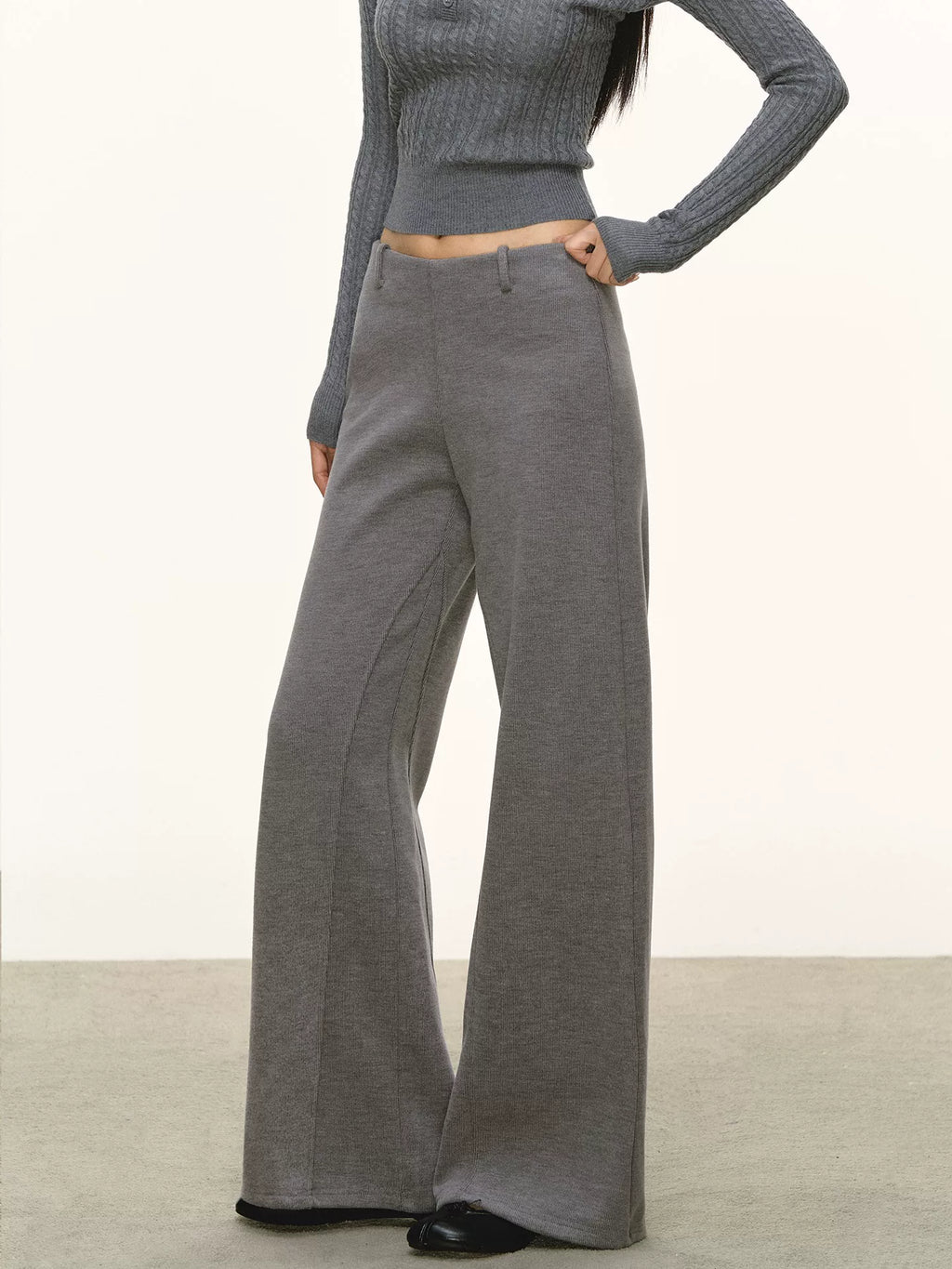 Anna Aneae Straight Casual Loose Mopping Wide-leg Pants