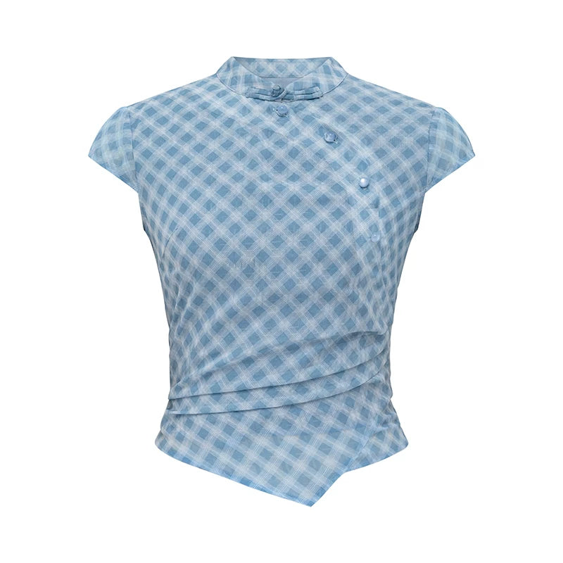 KANO Plaid Shirt Skirt Set