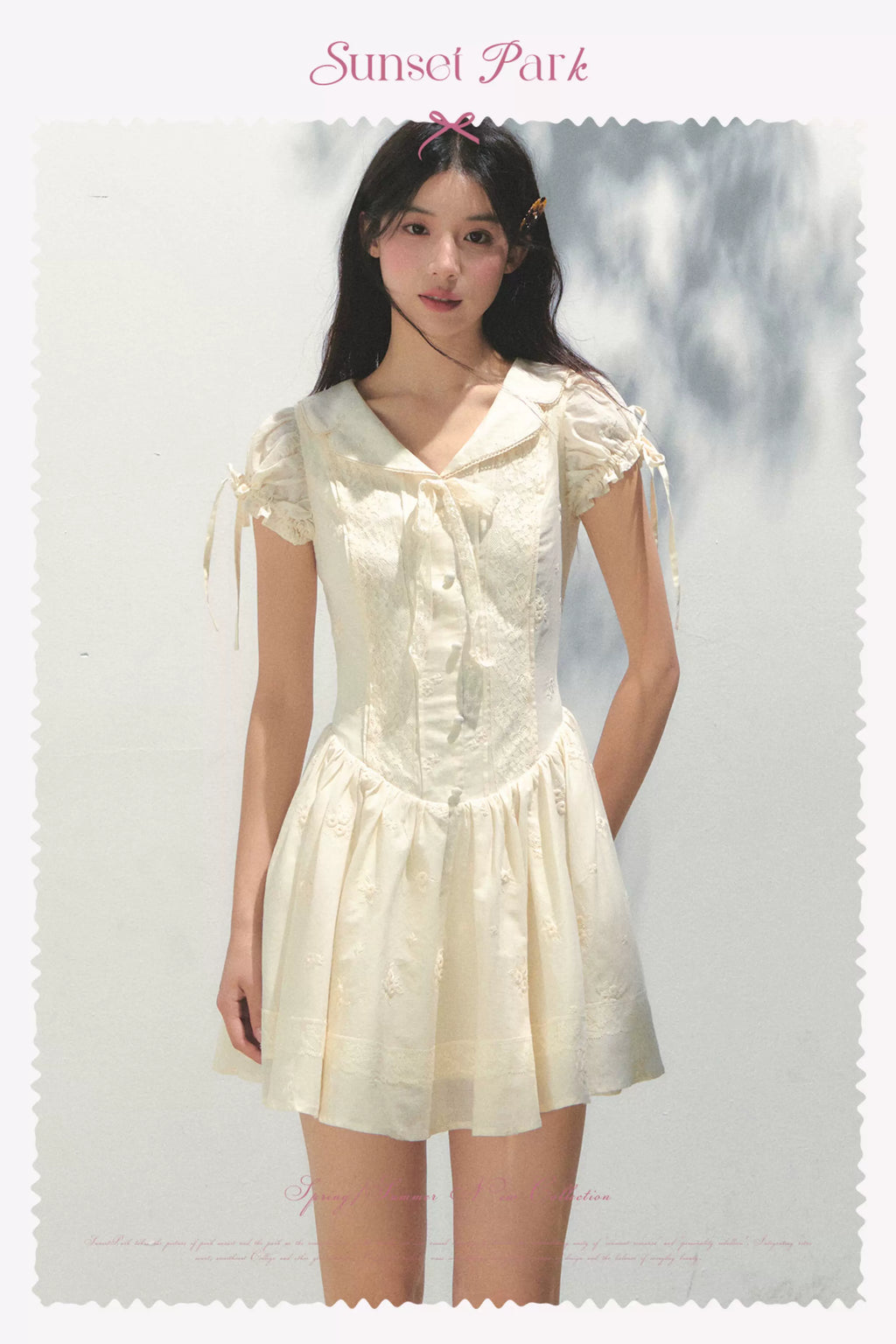 SunsetPark Embroidered Shirt Collar Dress