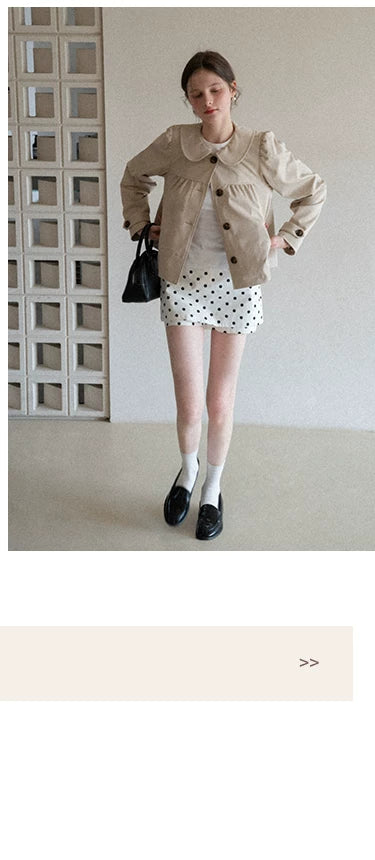 EGGKA Fake Two-piece Polka Dot Slim Skirt