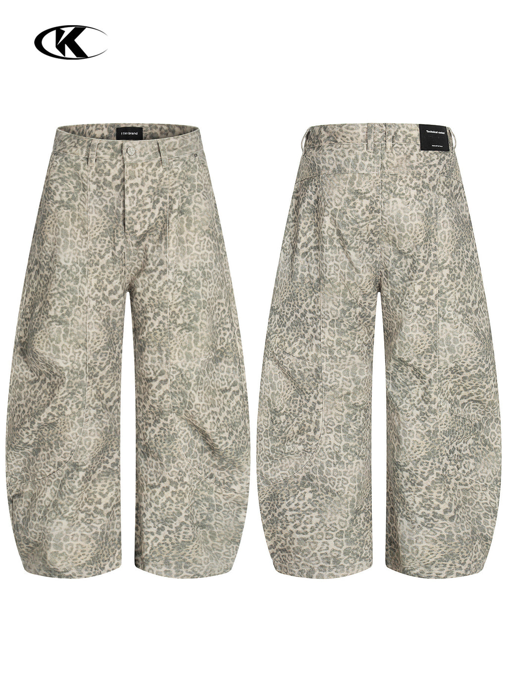 11KN | Pleated Wide-Leg Cargo Pants for American Retro