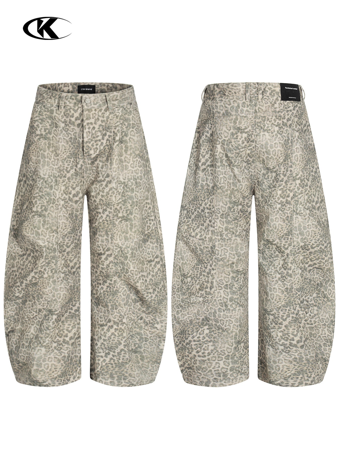 11KN | Pleated Wide-Leg Cargo Pants for American Retro