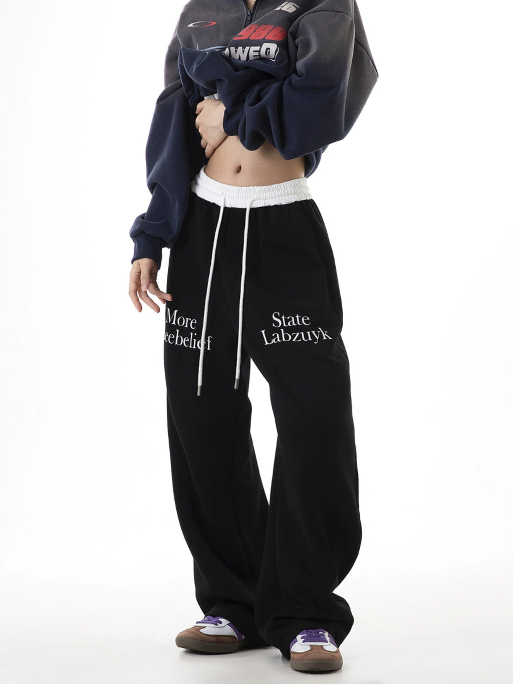 ICH MODE Vintage Straight Wide Leg Casual Pants