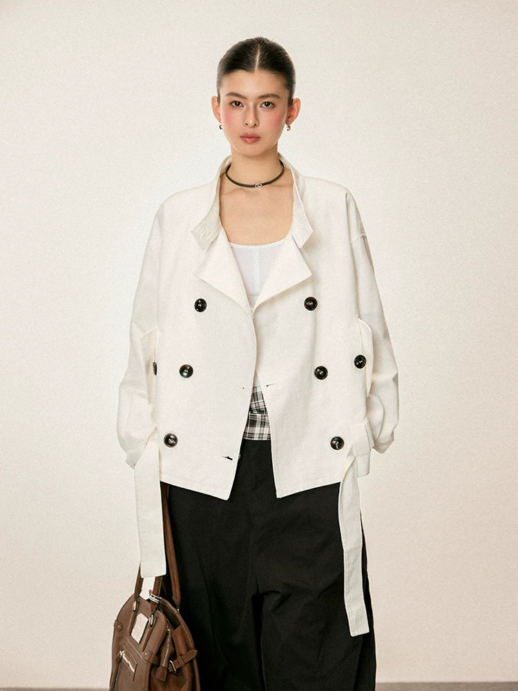 Cherry Melody Casual Short Trench Coat