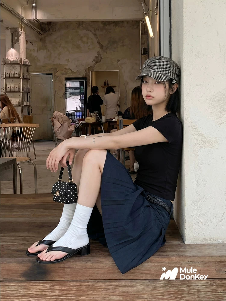 Donkey Thick-soled Outerwear Pinch Slippers