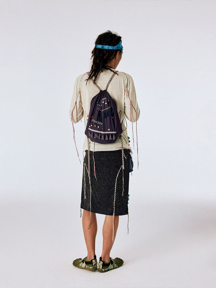 CONP Colored Rock Braided Lightweight Drawstring Bag