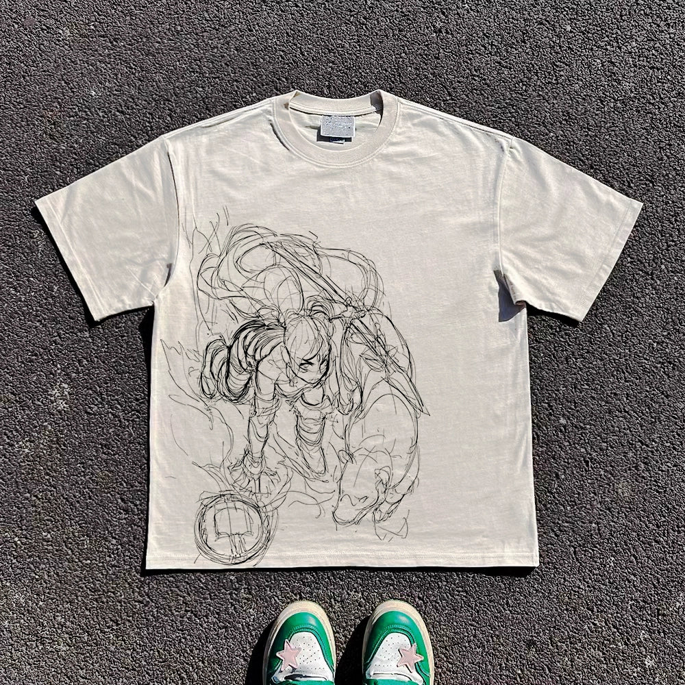 Wang Youbing Studio! Ink Volly 220g 100% Cotton Tee