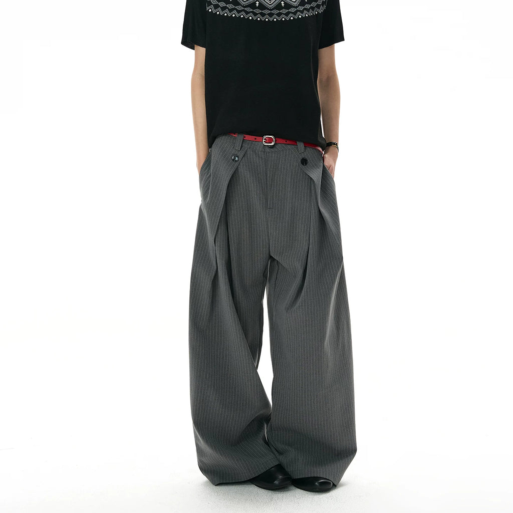 A PUEE Retro Pleated Striped Slacks