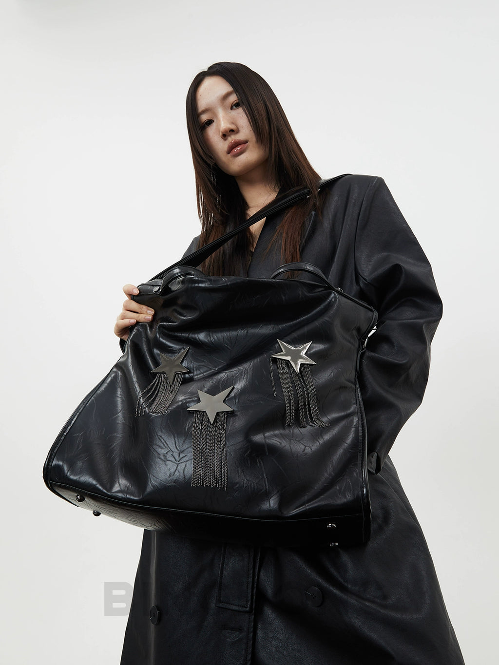 BINGBONG Large Capacity Messenger Tote Bag Single Shoulder Fringed Large Bag