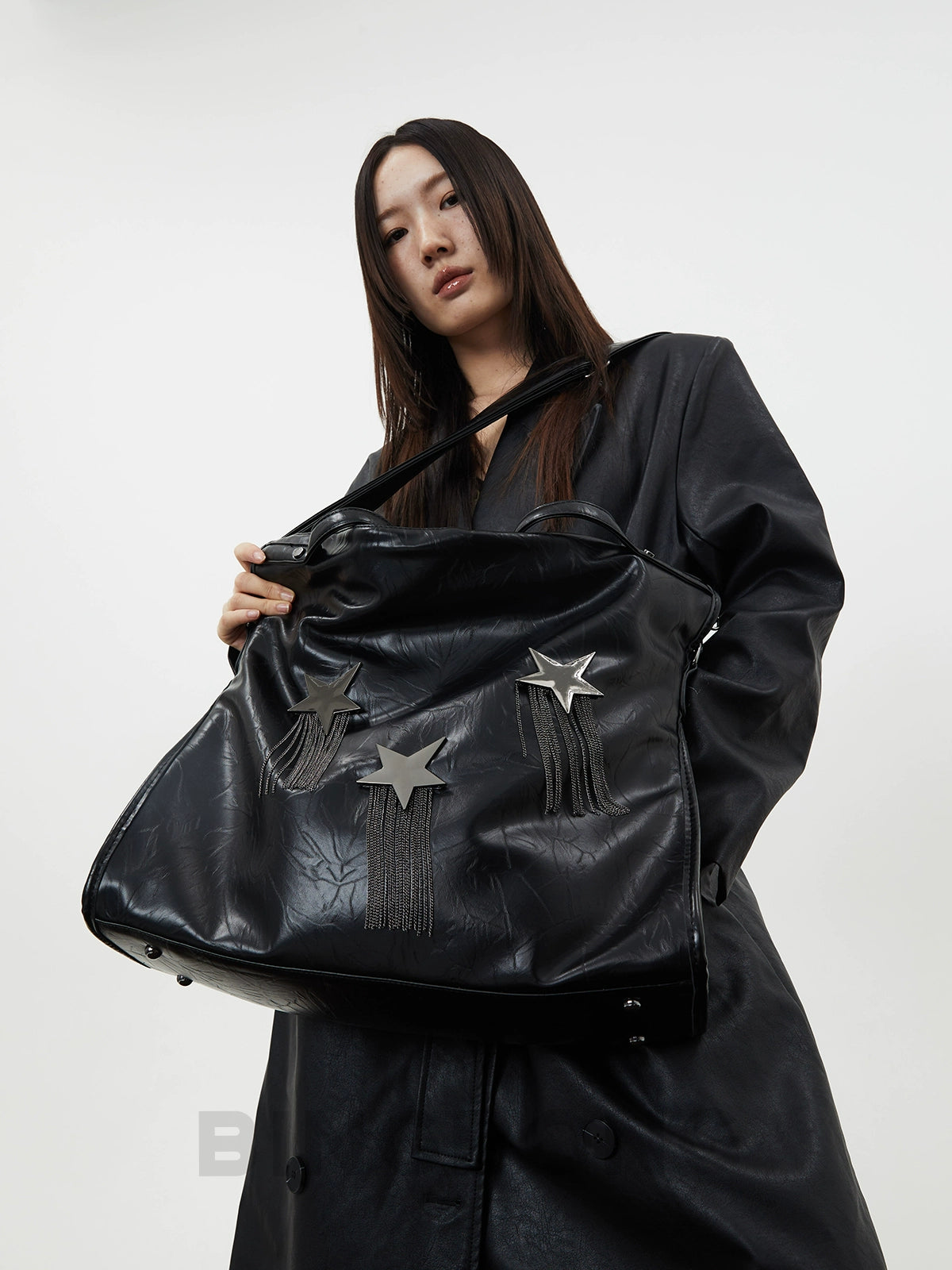 BINGBONG Large Capacity Messenger Tote Bag Single Shoulder Fringed Large Bag