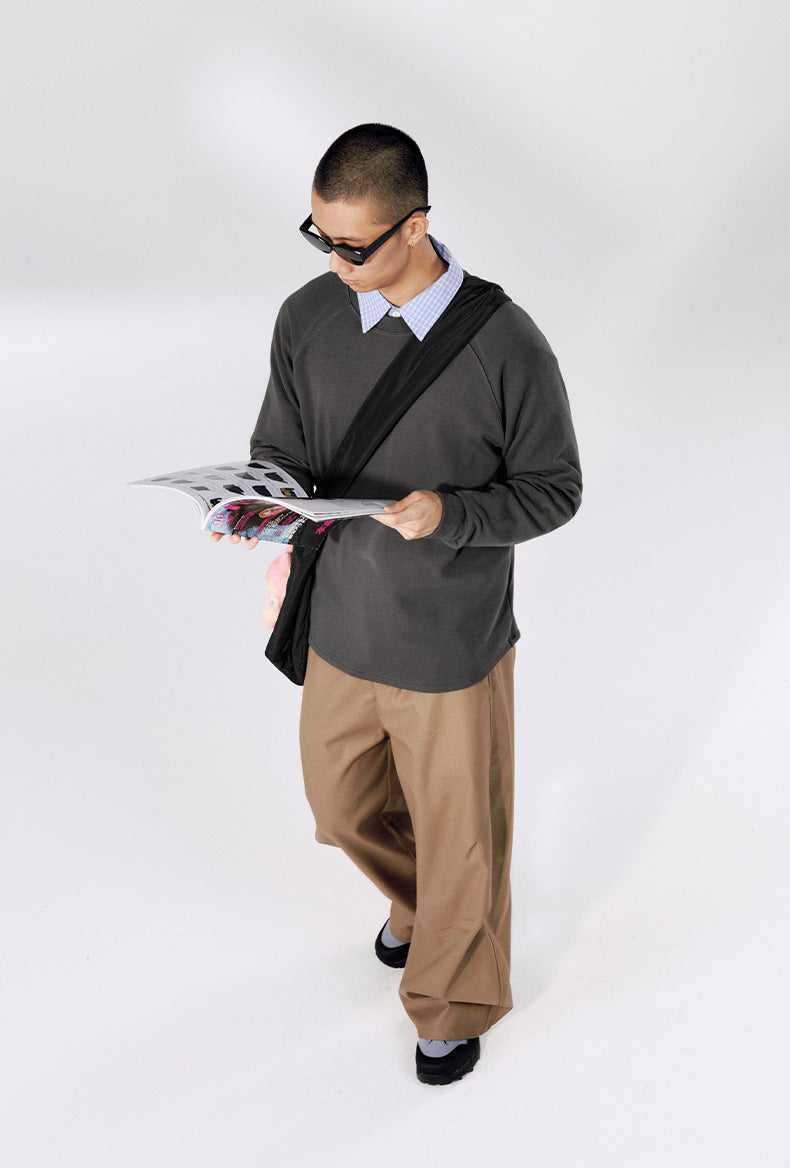 (Clearance) Inflation Warm Shoulders Loose Crew Neck Long Sleeves