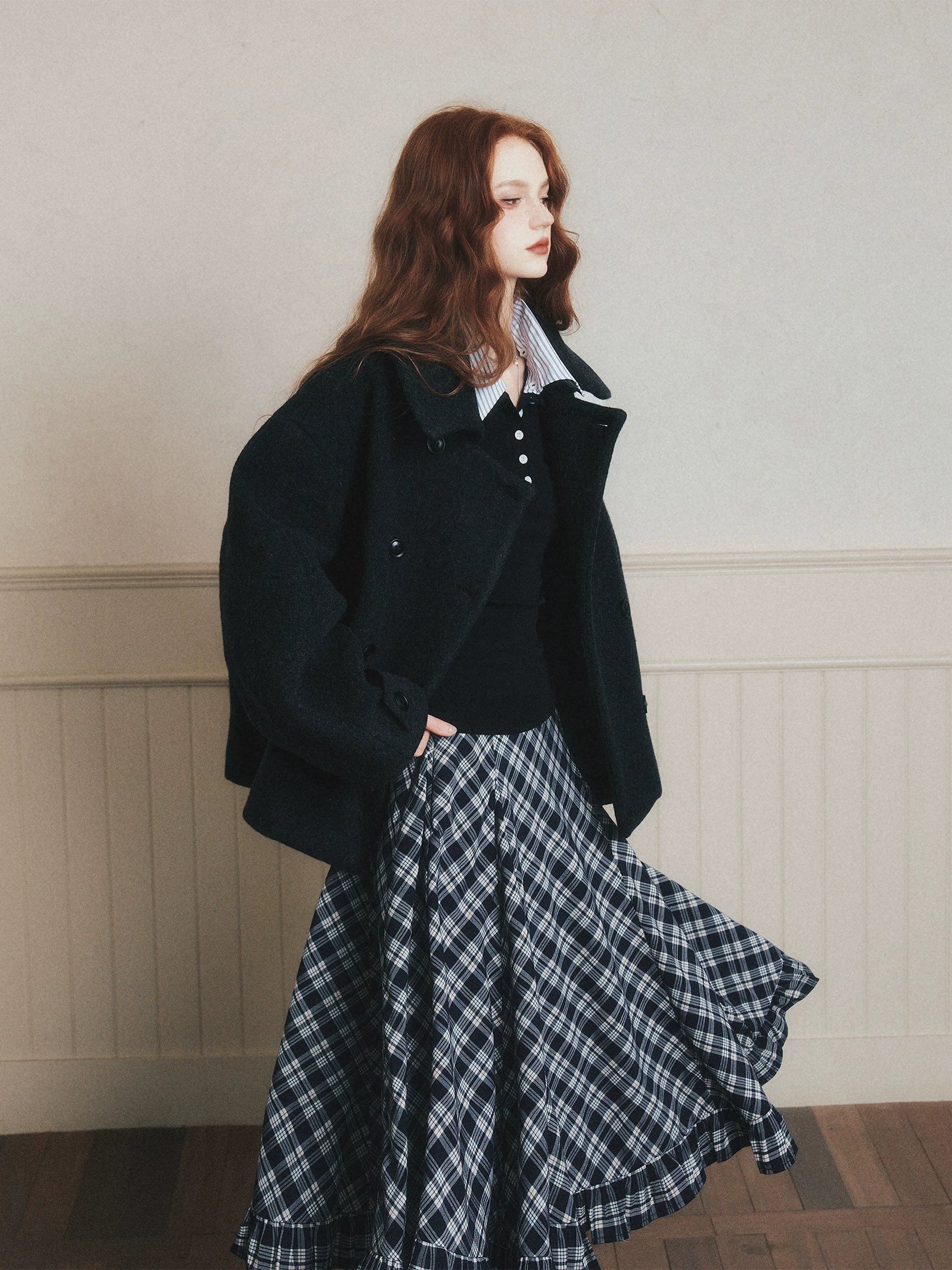 LULUSWINGS Vintage College Plaid A-shaped Skirt