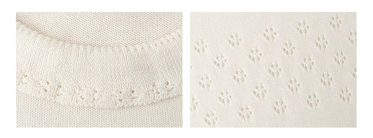 VOOE Lace Round Neck Hollow Long Sleeve