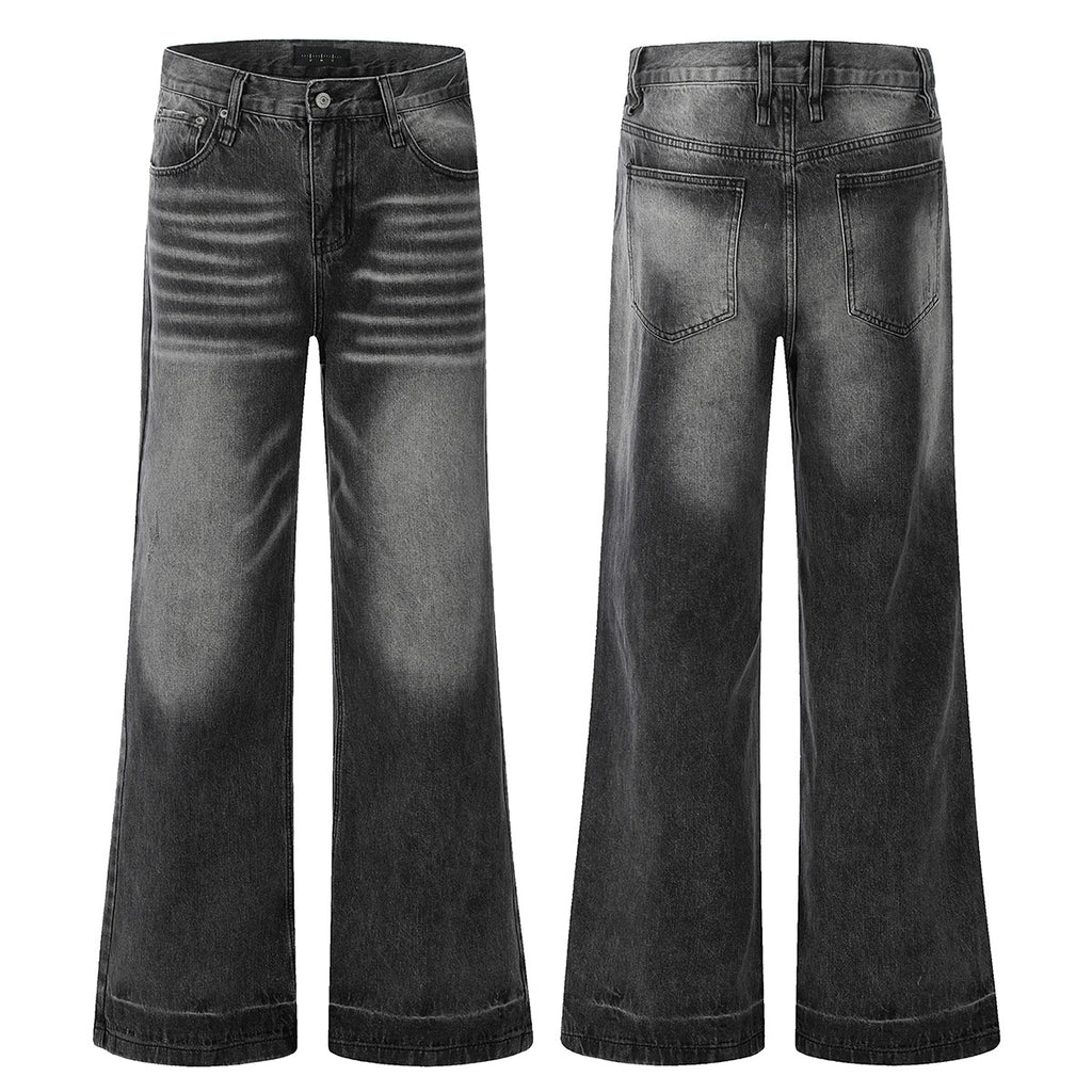 11KN Jeans Retro Washed Gradient Straight Loose Oversize Pants