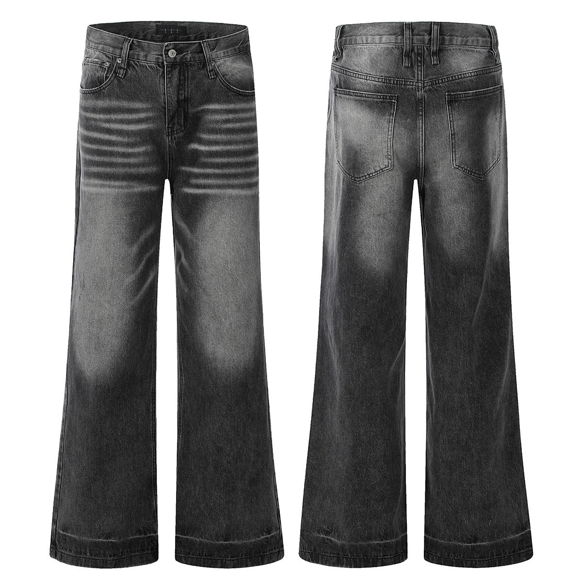 11KN Jeans Retro Washed Gradient Straight Loose Oversize Pants