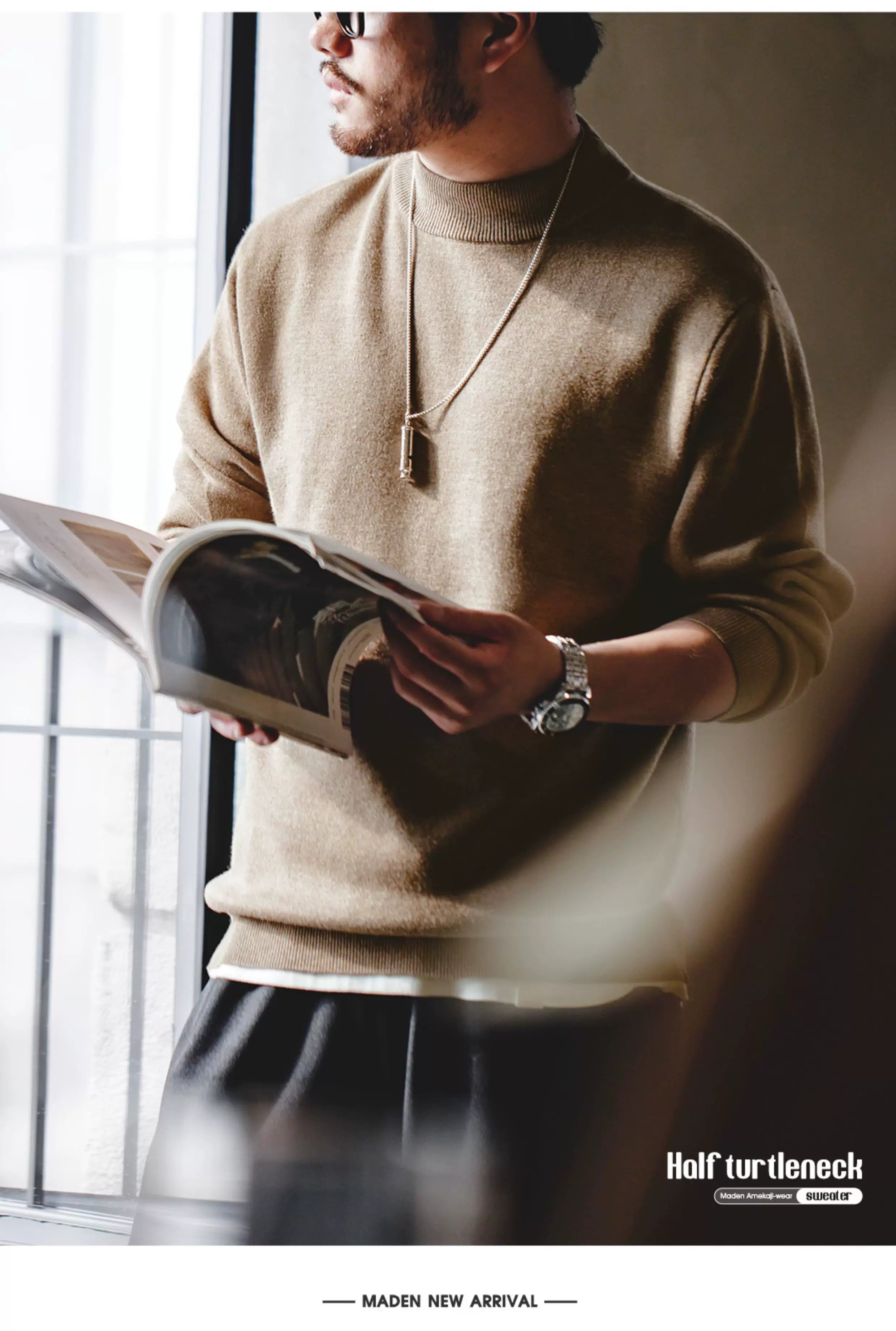 Madden Casual Half-turtleneck Knitted Sweater