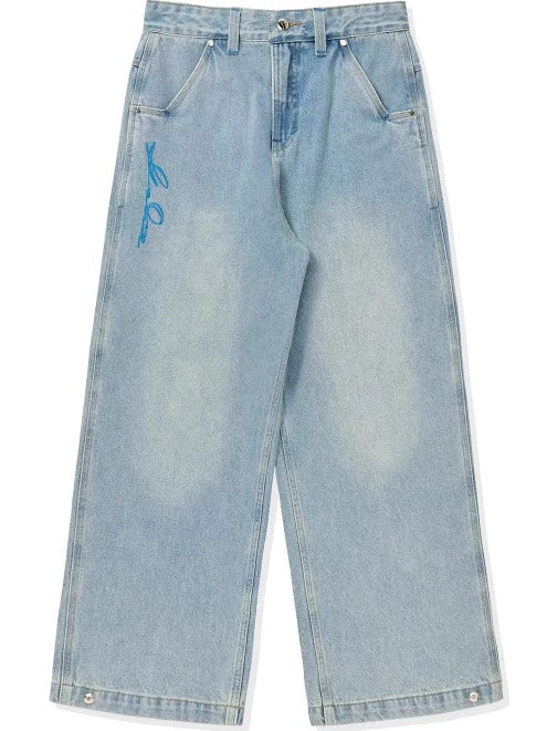 GameOne Straight  Washed Loose Hip Hop Jeans