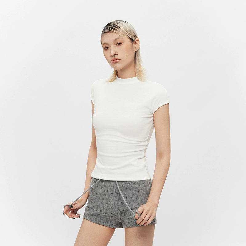 AIRHOOD Stand-up Collar Slim-fitting Semi-turtleneck Tee