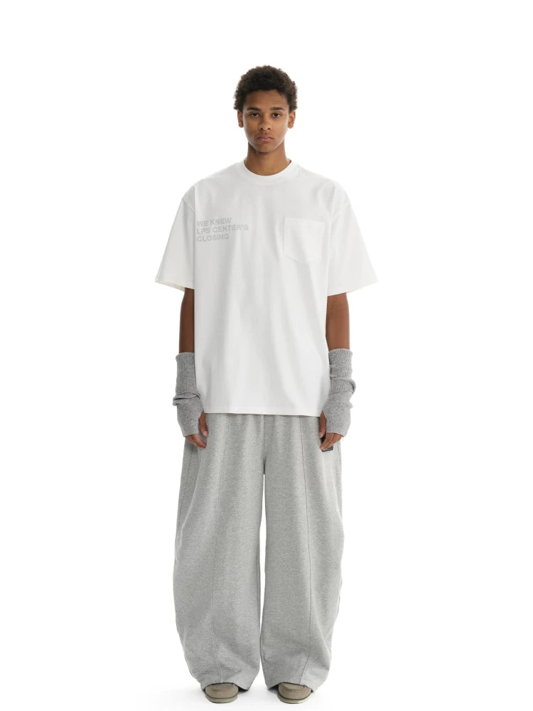 Loopsoon Pocket Print Bilateral Deconstruction Loose Tee