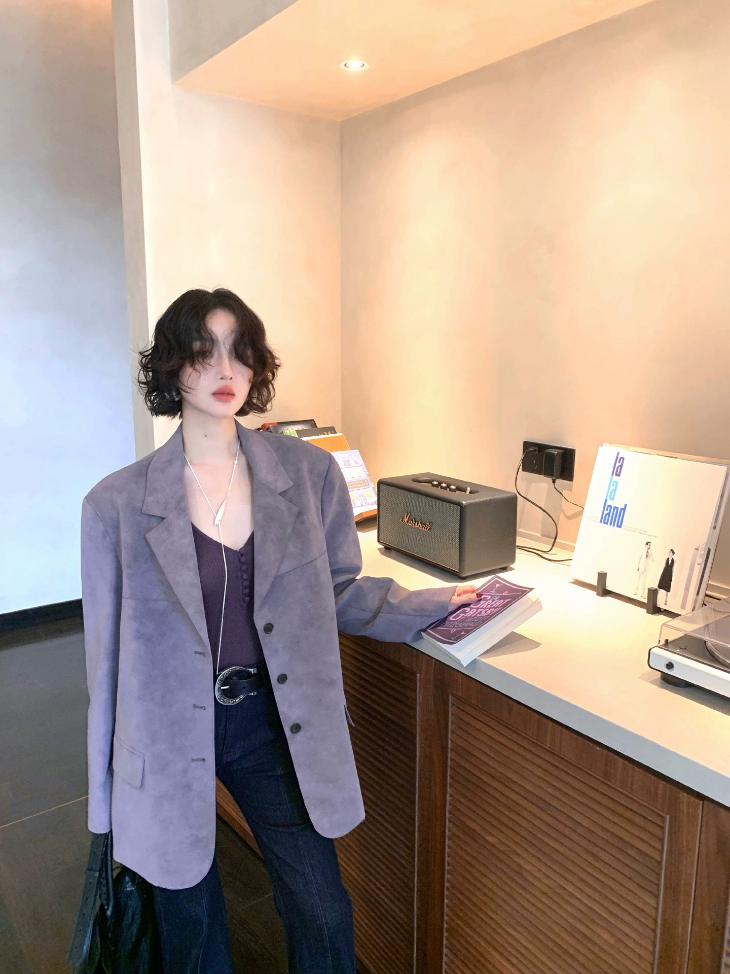KELIFAN Vintage Suede Small Blazer